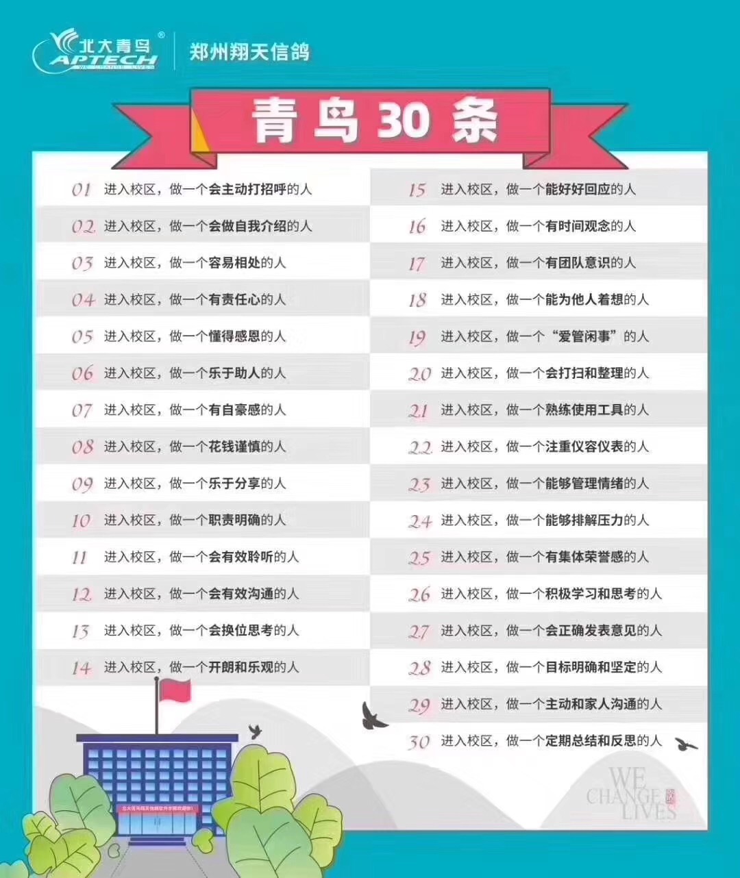 鄭州北大青鳥翔天信鴿校區一家專注河南職業IT教育14年的學校